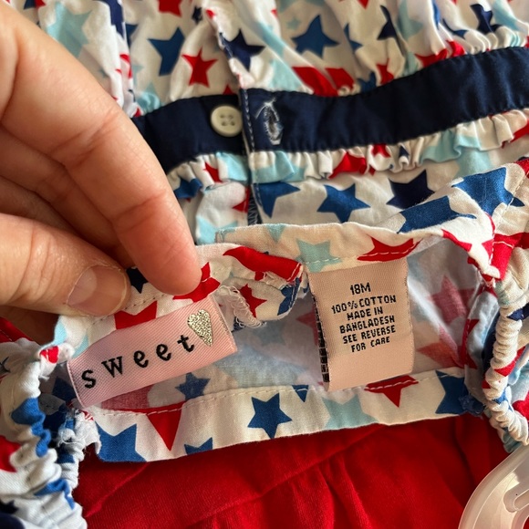 Red white and white toddler dress - Picture 3 of 3